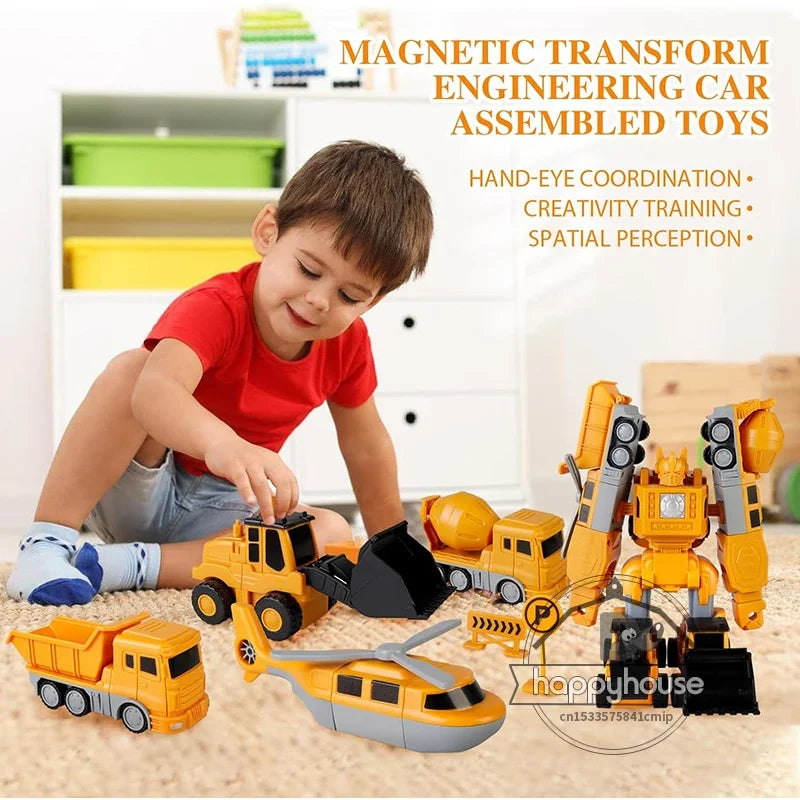 Magnetic Transforming Car Set